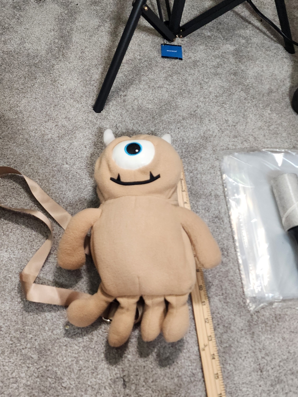 Rare Disney Pixar Monsters Inc Little Mikey Plush Purse Zip Bag Spirit Halloween